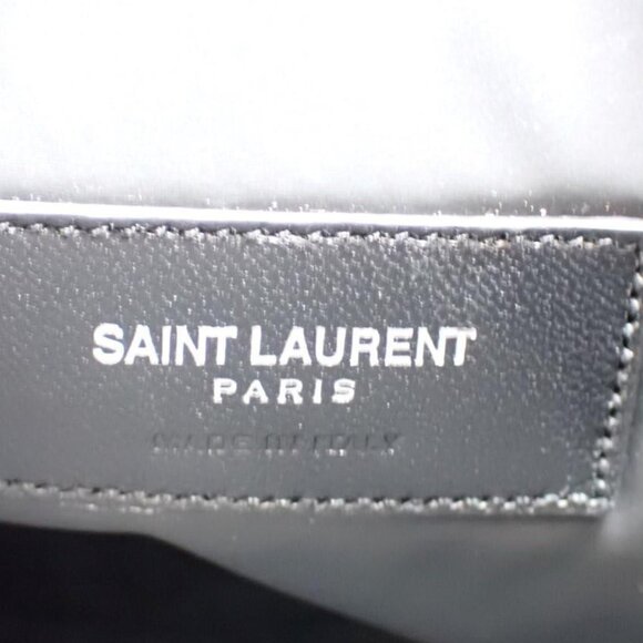 Saint Laurent Black/Green Stripe Canvas Zip Pouch - Picture 10 of 13